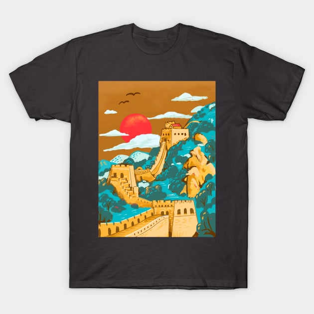 Great Wall of China by Cindy Rose Studio T-Shirt by cindyrosestudio